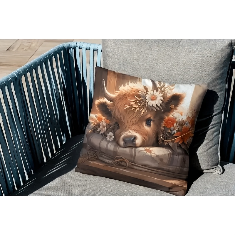 ปลอกหมอนลายวัวไฮแลนด์แบบ 2D แบ - Pillow Insert 18X18 บทวิจารณ์และราคา