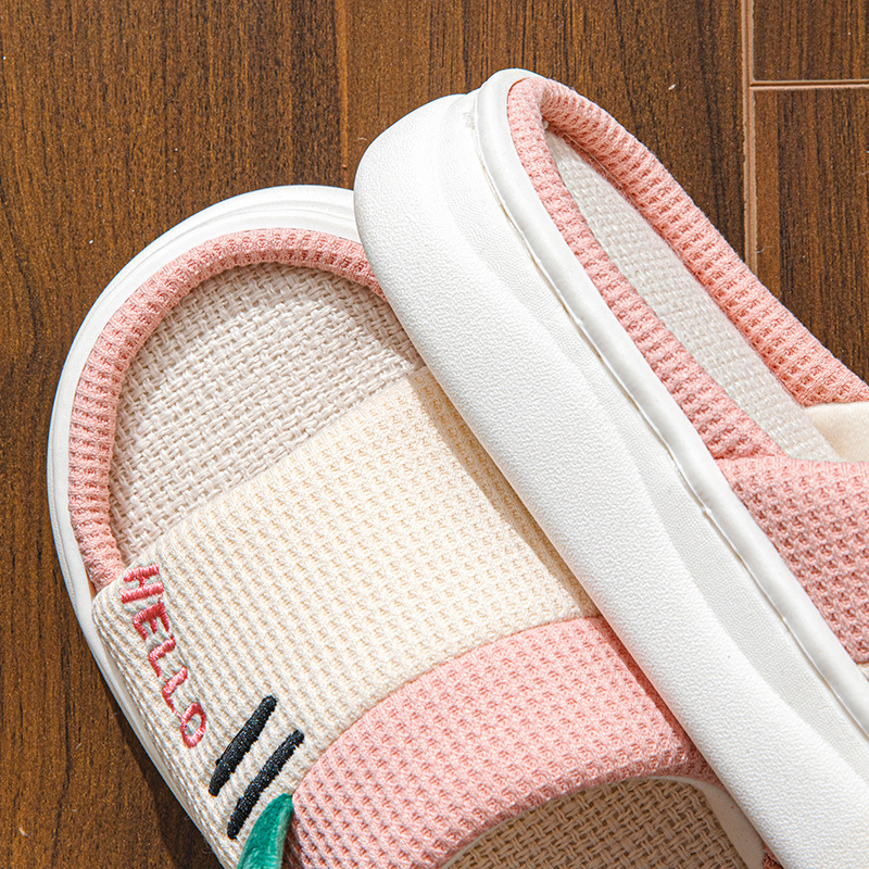 รองเท้าแตะผ้าลินินสไตล์ใหม่สำห - Home Textile บทวิจารณ์และราคา