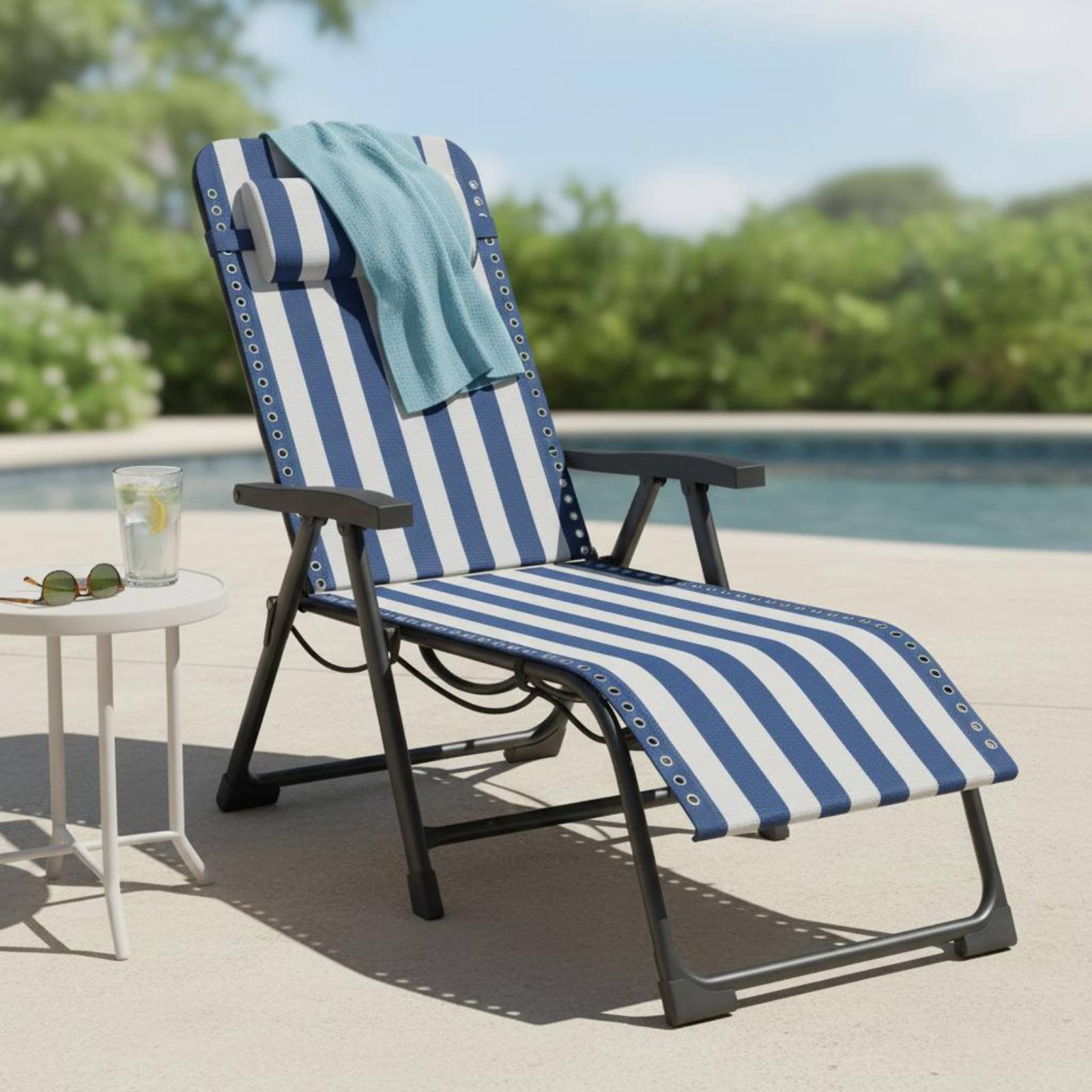 เก้าอี้ปรับเอนผ้าลายทาง เก้าอี - Home Textiles Usa บทวิจารณ์และราคา